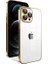 Apple iPhone 12 Pro Max Uyumlu Kılıf Kamera Korumalı Renkli Çerçeveli Zore Garaj Kapak, Gold 1