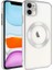 Apple iPhone 11 Uyumlu Kılıf Wireless Şarj Özellikli Sert Pc Zore Riksos Magsafe Kapak, Gümüş 1