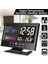 Siyah 5-In-1 LED Dijital Çalar Saat Takvim Hava Durumu Göstergesi Termometre Nem Monitörü Erteleme Fonksiyonlu (Yurt Dışından) 2