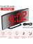 Kırmızı Kavisli Tasarım Dijital Alarmlı Saat Saat Yatak Odası Ayna Saat 12/24H Modları Ayarlanabilir Parlaklık USB Güç Kaynağı Başucu Çalar Saat (Yurt Dışından) 1
