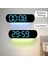Mor 5502 LED Dijital Saat Atmosfer Işığı Renk Değiştirme Sıcaklık Tarih Hafta Ekran Çalar Saat Duvar Saati Uzaktan Kumanda ile (Yurt Dışından) 4