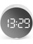Yuvarlak-Beyaz Dijital Ayna LED Çalar Saat Gece Işıkları Termometre Duvar Saati Lamba Kare Dikdörtgen Çok Fonksiyonlu Masa Saatleri Mini Alarm (Yurt Dışından) 1
