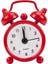 Kırmızı Klasik Ev Sevimli Pil Kumandalı Analog Mini Yuvarlak Başucu Masası Çalar Saat (Yurt Dışından) 1