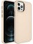 Apple iPhone 12 Pro Uyumlu Kılıf Metal Çerçeve ve Buton Tasarımlı Sert Zore Botox Kapak, Krem 1