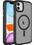 Apple iPhone 12 Uyumlu Kılıf Mat Arka Yüzey Wireless Şarj Özellikli Zore Flet Magsafe Kapak, Siyah 1