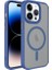 Apple iPhone 13 Pro Max Uyumlu Kılıf Mat Arka Yüzey Wireless Şarj Özellikli Zore Flet Magsafe Kapak, Mavi 1