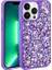 Apple iPhone 13 Pro Max Uyumlu Kılıf Parlak Taşlı Tasarım Zore Linea Kapak, Mor 1