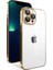 Apple iPhone 13 Pro Max Uyumlu Kılıf Kamera Korumalı Renkli Çerçeveli Zore Garaj Kapak, Gold 1