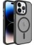 Apple iPhone 13 Pro Max Uyumlu Kılıf Mat Arka Yüzey Wireless Şarj Özellikli Zore Flet Magsafe Kapak, Siyah 1
