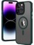 Apple iPhone 13 Pro Max Uyumlu Kılıf Wireless Şarj Özellikli Zore Hibrit Magsafe Kapak, Koyu Yeşil 1