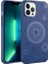 Apple iPhone 13 Pro Max Uyumlu Kılıf Zore Wireless Şarj Özellikli Desenli Hot Kapak, Lacivert 1