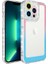 Apple iPhone 13 Pro Uyumlu Kılıf Simli ve Renk Geçiş Tasarımlı Lens Korumalı Zore Park Kapak, Pembe-Mavi 1