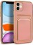 Apple iPhone 12 Uyumlu Kılıf Zore Bark Kartlıklı Kapak, Rose Gold 1