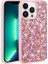 Apple iPhone 13 Pro Uyumlu Kılıf Parlak Taşlı Tasarım Zore Linea Kapak, Pembe 1