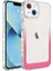 Apple iPhone 13 Uyumlu Kılıf Simli ve Renk Geçiş Tasarımlı Lens Korumalı Zore Park Kapak, Beyaz-Pembe 1