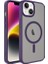 Apple iPhone 14 Plus Uyumlu Kılıf Mat Arka Yüzey Wireless Şarj Özellikli Zore Flet Magsafe Kapak, Derin Mor 1