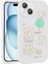Apple iPhone 14 Plus Uyumlu Kılıf Kabartma Figürlü Parlak Zore Toys Silikon Kapak, Beyaz 1