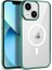Apple iPhone 13 Uyumlu Kılıf Zore Wireless Şarj Özellikli Pixel Magsafe Kapak, Koyu Yeşil 1