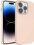Apple iPhone 14 Pro Max Uyumlu Kılıf Sıvı Teknolojili Silinebilir Sert Zore Kivi Kapak, Pembe Açık 1
