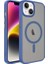 Apple iPhone 14 Plus Uyumlu Kılıf Mat Arka Yüzey Wireless Şarj Özellikli Zore Flet Magsafe Kapak, Mavi 1