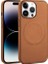 Apple iPhone 14 Pro Max Uyumlu Kılıf Pu Deri Magsafe Wireless Şarj Özellikli Zore Derix Kapak, Kahverengi 1
