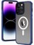 Apple iPhone 14 Pro Max Uyumlu Kılıf Wireless Şarj Özellikli Zore Hibrit Magsafe Kapak, Mavi 1