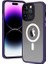 Apple iPhone 14 Pro Max Uyumlu Kılıf Wireless Şarj Özellikli Zore Hibrit Magsafe Kapak, Derin Mor 1