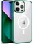Apple iPhone 14 Pro Max Uyumlu Kılıf Zore Wireless Şarj Özellikli Pixel Magsafe Kapak, Koyu Yeşil 1