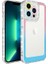 Apple iPhone 14 Pro Uyumlu Kılıf Simli ve Renk Geçiş Tasarımlı Lens Korumalı Zore Park Kapak, Pembe-Mavi 1