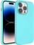 Apple iPhone 14 Pro Uyumlu Kılıf Sıvı Teknolojili Silinebilir Sert Zore Kivi Kapak, Turkuaz 1