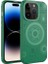 Apple iPhone 14 Pro Uyumlu Kılıf Zore Wireless Şarj Özellikli Desenli Hot Kapak, Koyu Yeşil 1