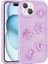 Apple iPhone 15 Plus Uyumlu Kılıf Kabartma Figürlü Parlak Zore Toys Silikon Kapak, Mor 1