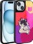 Apple iPhone 14 Uyumlu Kılıf Parlayan Kabartmalı Ikonik Figürlü Zore Amas Silikon Kapak, Mor 1