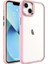 Apple iPhone 14 Uyumlu Kılıf Zore Krom Kapak, Pembe Açık 1