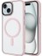Apple iPhone 15 Plus Uyumlu Kılıf Mat Arka Yüzey Wireless Şarj Özellikli Zore Flet Magsafe Kapak, Pembe 1