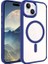 Apple iPhone 15 Plus Uyumlu Kılıf Wireless Şarj Özellikli Zore Krom Magsafe Silikon Kapak, Lacivert 1