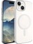 Apple iPhone 15 Plus Uyumlu Kılıf Zore Wireless Şarj Özellikli Pixel Magsafe Kapak, Gümüş 1