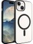Apple iPhone 15 Plus Uyumlu Kılıf Zore Wireless Şarj Özellikli Pixel Magsafe Kapak, Siyah 1