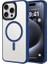 Apple iPhone 15 Pro Max Uyumlu Kılıf Mat Arka Yüzey Wireless Şarj Özellikli Zore Flet Magsafe Kapak, Midnight 1