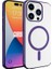 Apple iPhone 15 Pro Max Uyumlu Kılıf Zore Wireless Şarj Özellikli Pixel Magsafe Kapak, Derin Mor 1
