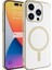 Apple iPhone 15 Pro Max Uyumlu Kılıf Zore Wireless Şarj Özellikli Pixel Magsafe Kapak, Gold 1