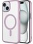 Apple iPhone 15 Uyumlu Kılıf Wireless Şarj Özellikli Sert Pc Zore Mat Riksos Magsafe Kapak, Pembe 1