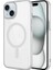 Apple iPhone 15 Uyumlu Kılıf Wireless Şarj Özellikli Sert Pc Zore Mat Riksos Magsafe Kapak, Gümüş 1