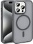 Apple iPhone 15 Pro Uyumlu Kılıf Magsafe Şarj Özellikli Mat Arka Yüzey Zore Sio Kapak, Gri 1