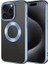 Apple iPhone 15 Pro Uyumlu Kılıf Tek Kamera Çerçeveli Logo Gösteren Zore Omega Kapak, Sierra Mavi 1