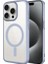 Apple iPhone 15 Pro Uyumlu Kılıf Wireless Şarj Özellikli Sert Pc Zore Mat Riksos Magsafe Kapak, Gri 1