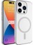 Apple iPhone 15 Pro Uyumlu Kılıf Zore Wireless Şarj Özellikli Pixel Magsafe Kapak, Koyu Gri 1