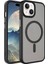Apple iPhone 15 Uyumlu Kılıf Mat Arka Yüzey Wireless Şarj Özellikli Zore Flet Magsafe Kapak, Siyah 1