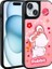 Apple iPhone 15 Uyumlu Kılıf Parlayan Kabartmalı Ikonik Figürlü Zore Amas Silikon Kapak, Pembe 1