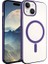 Apple iPhone 15 Uyumlu Kılıf Zore Wireless Şarj Özellikli Pixel Magsafe Kapak, Derin Mor 1